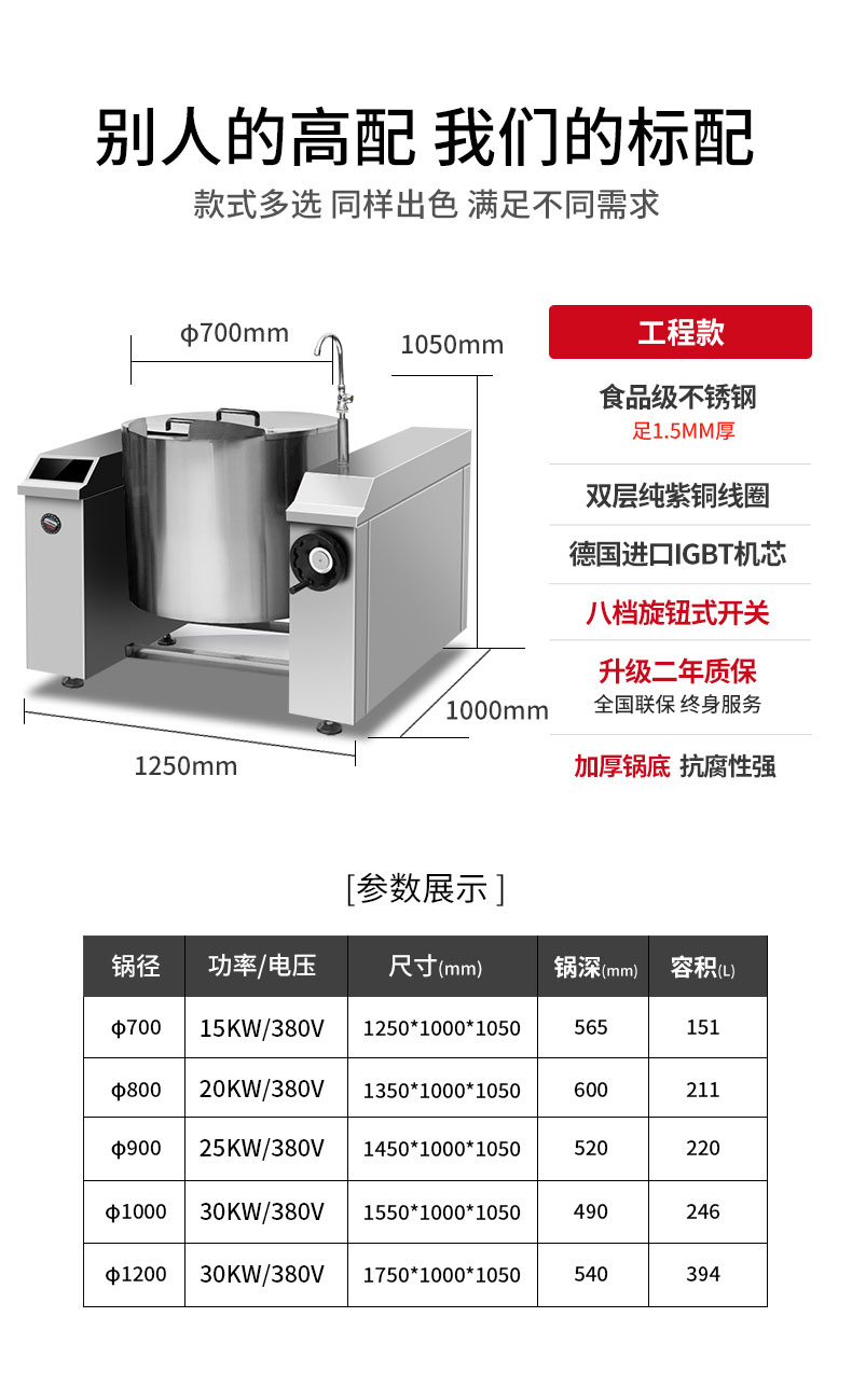 太阳集团可倾式汤炉规格参数 太阳集团可倾式汤炉规格参数